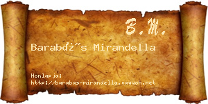 Barabás Mirandella névjegykártya